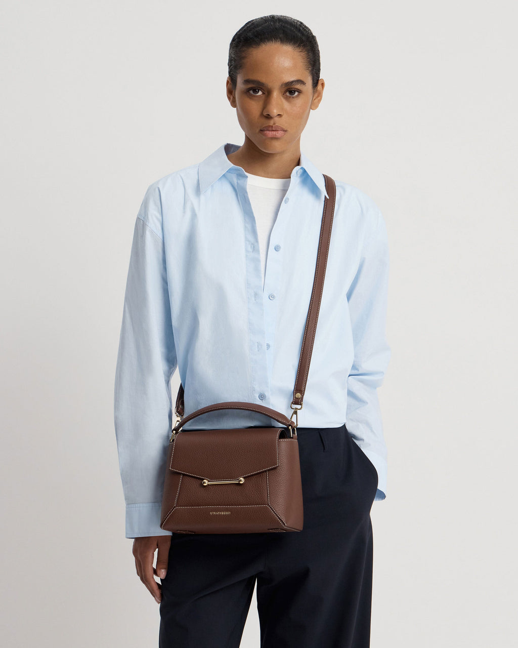 Mosaic Bag - Chocolate with Vanilla Stitch