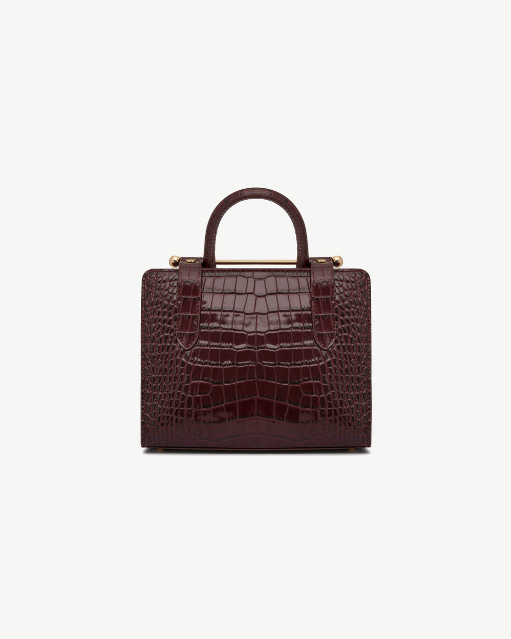 Mini Tote - Croc-Embossed Leather Burgundy