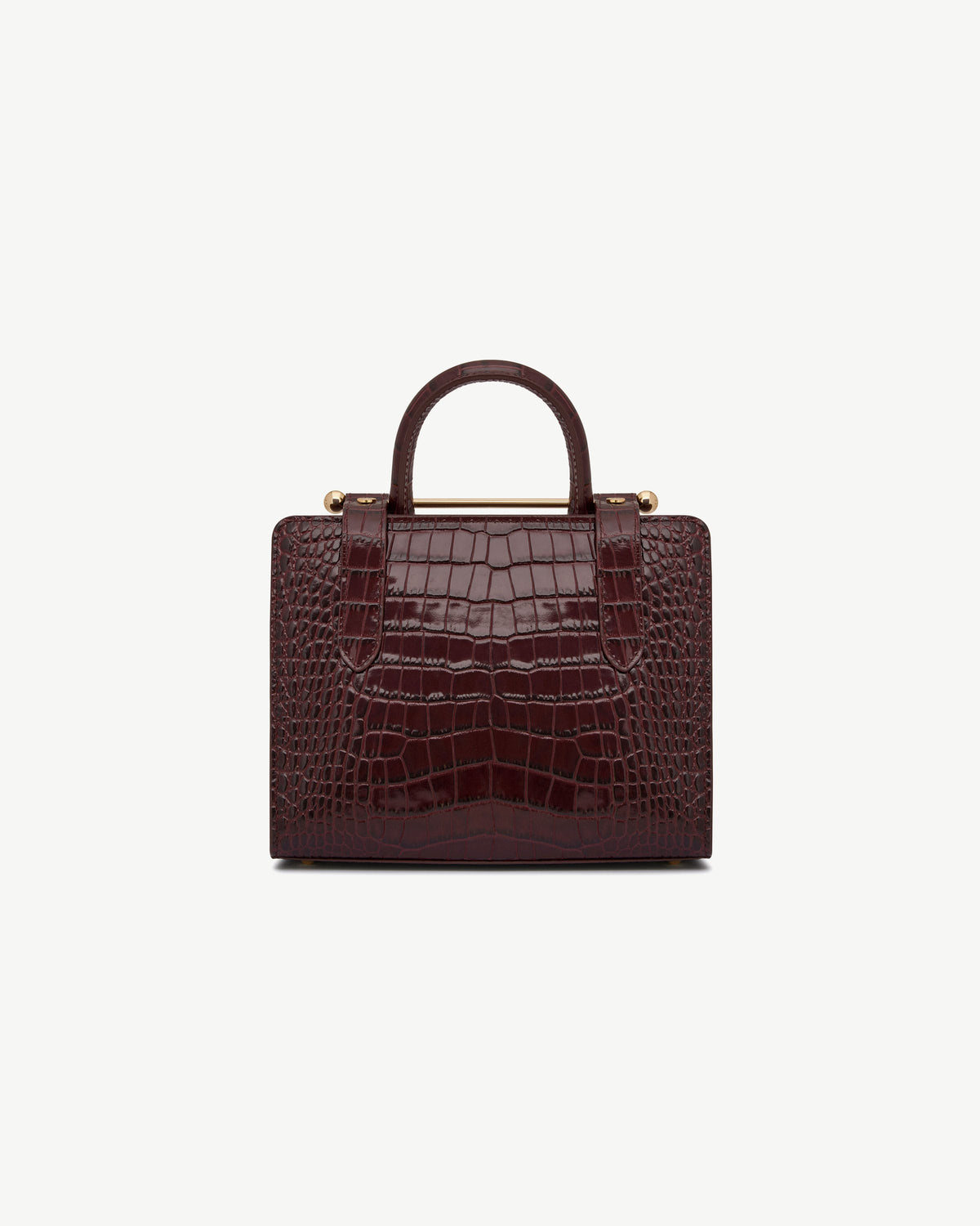 Mini Tote - Croc-Embossed Leather Burgundy