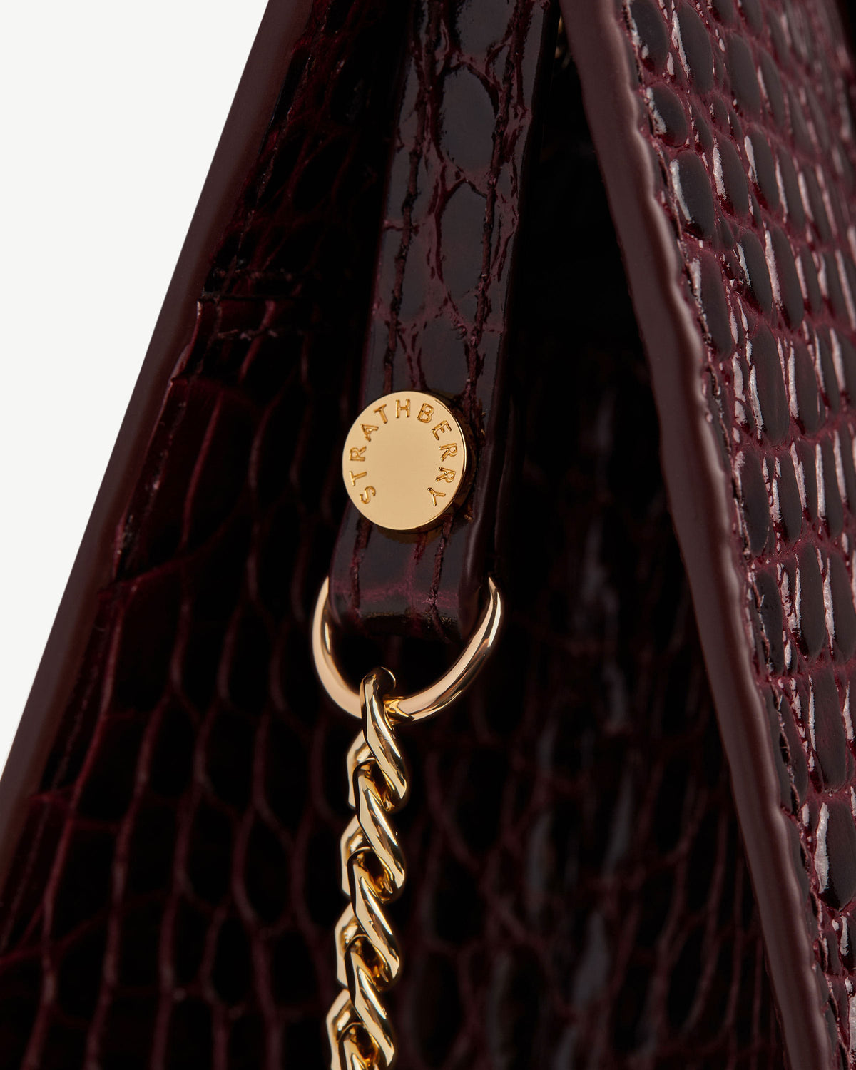 Mini Tote - Croc-Embossed Leather Burgundy