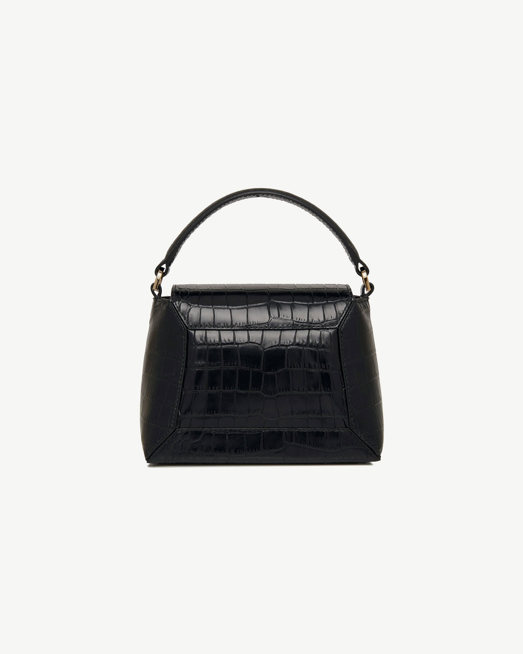 Mosaic Nano - Soft Croc-Embossed Leather Black