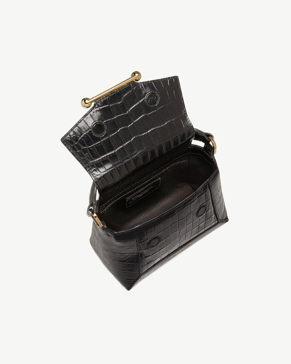 Mosaic Nano - Soft Croc-Embossed Leather Black