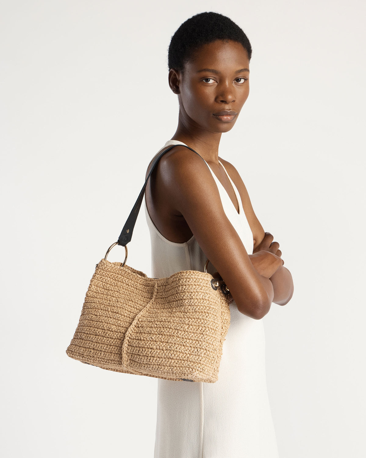Lana Hobo - Raffia/Black