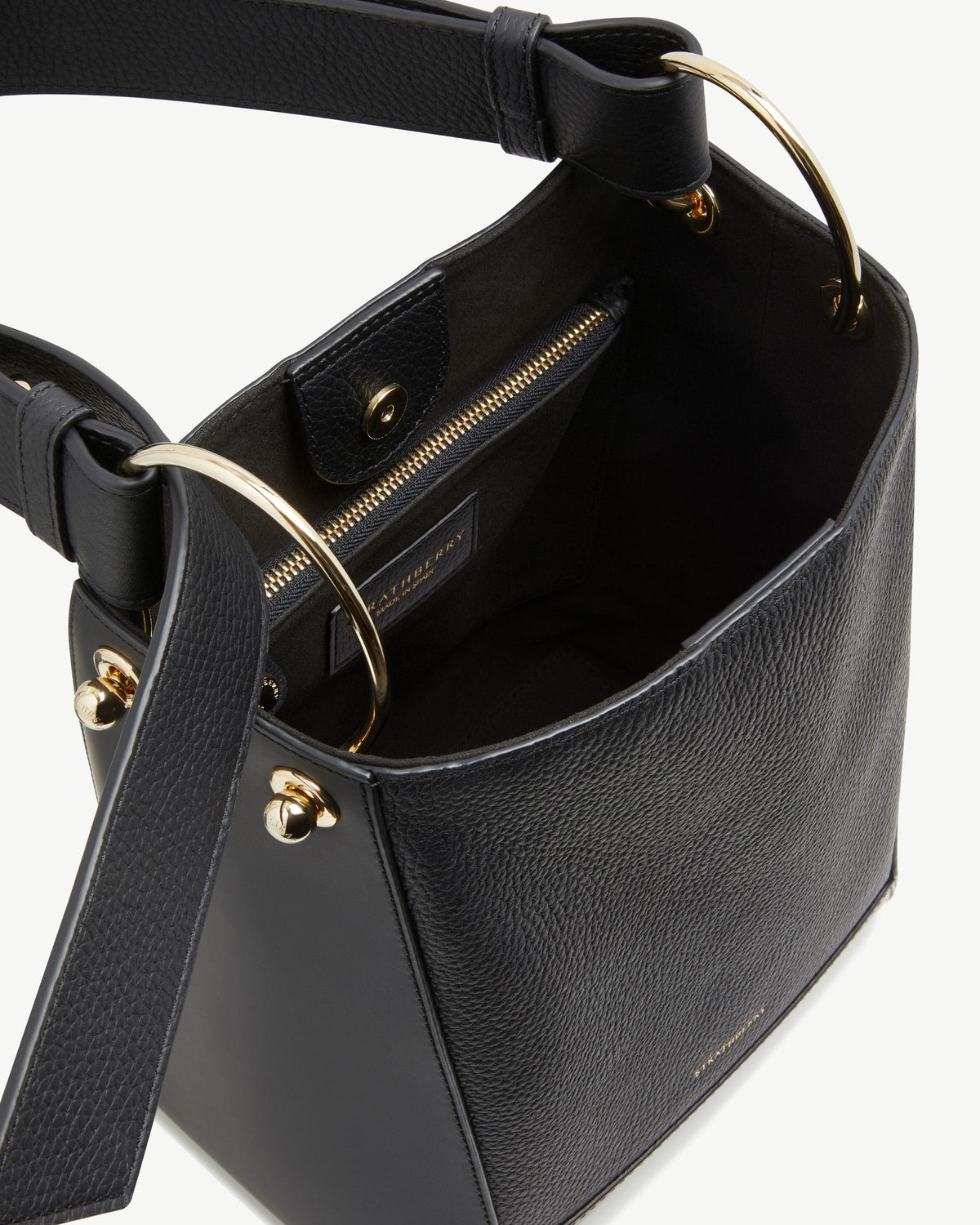 Lana Midi Bucket Bag - Black