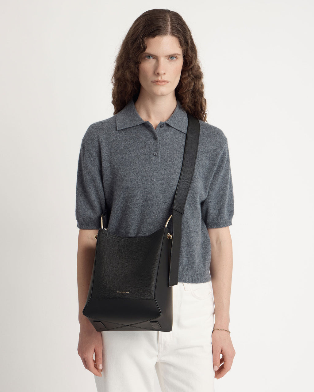Lana Midi Bucket Bag - Black