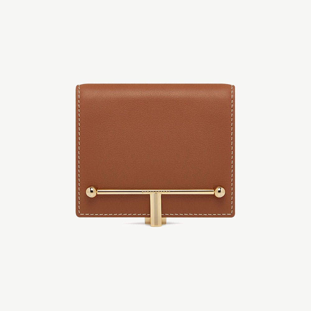 Melville Street Wallet - Chestnut with Vanilla Stitch