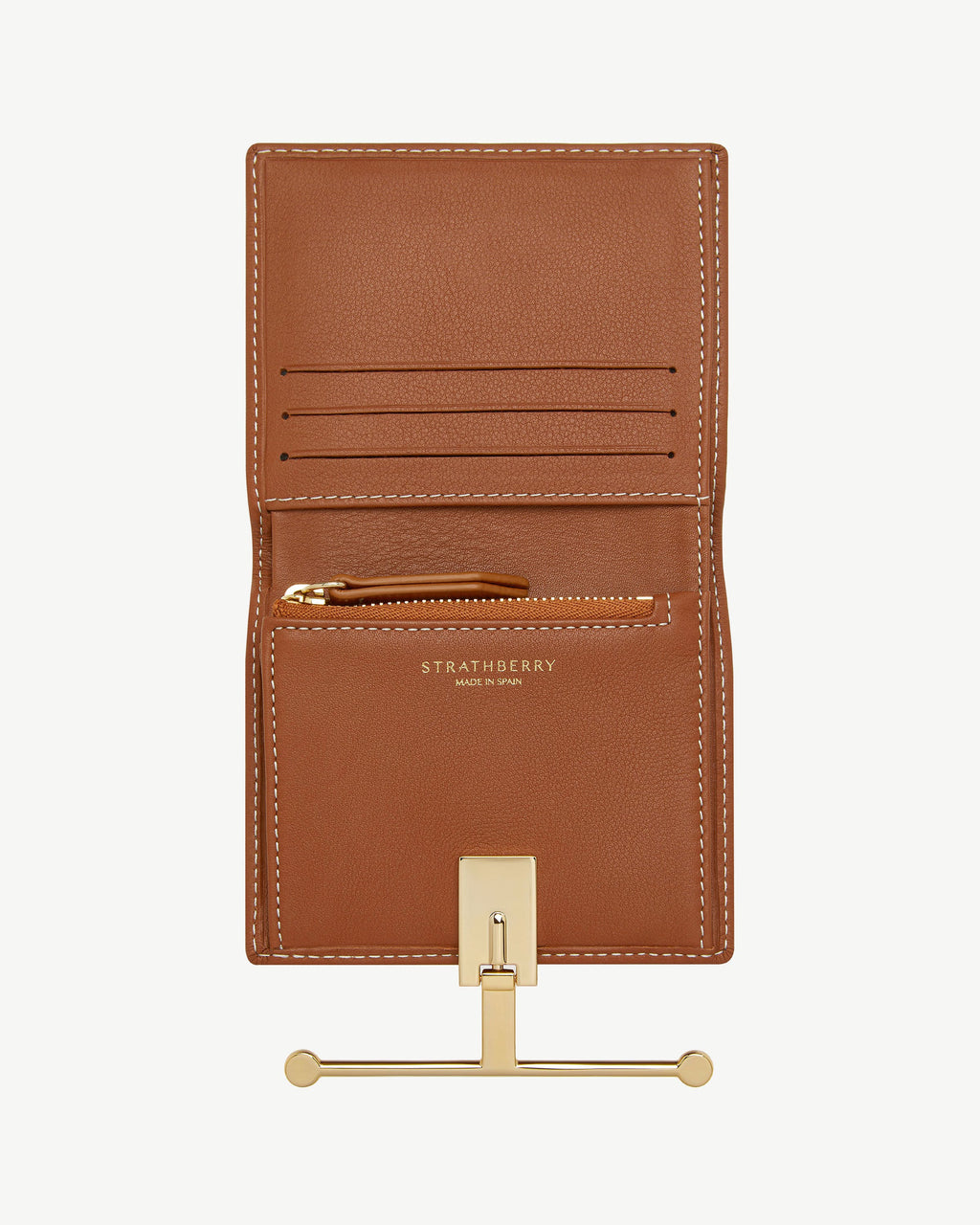 Melville Street Wallet - Chestnut with Vanilla Stitch