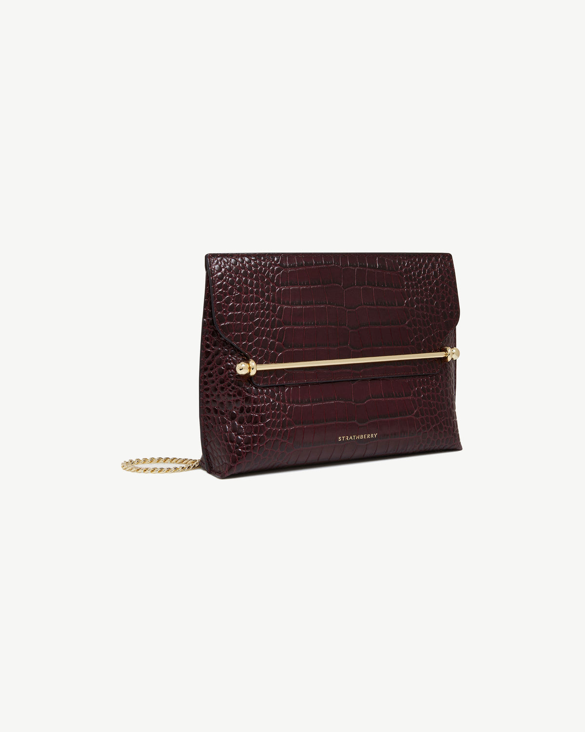Stylist - Croc-Embossed Leather Burgundy