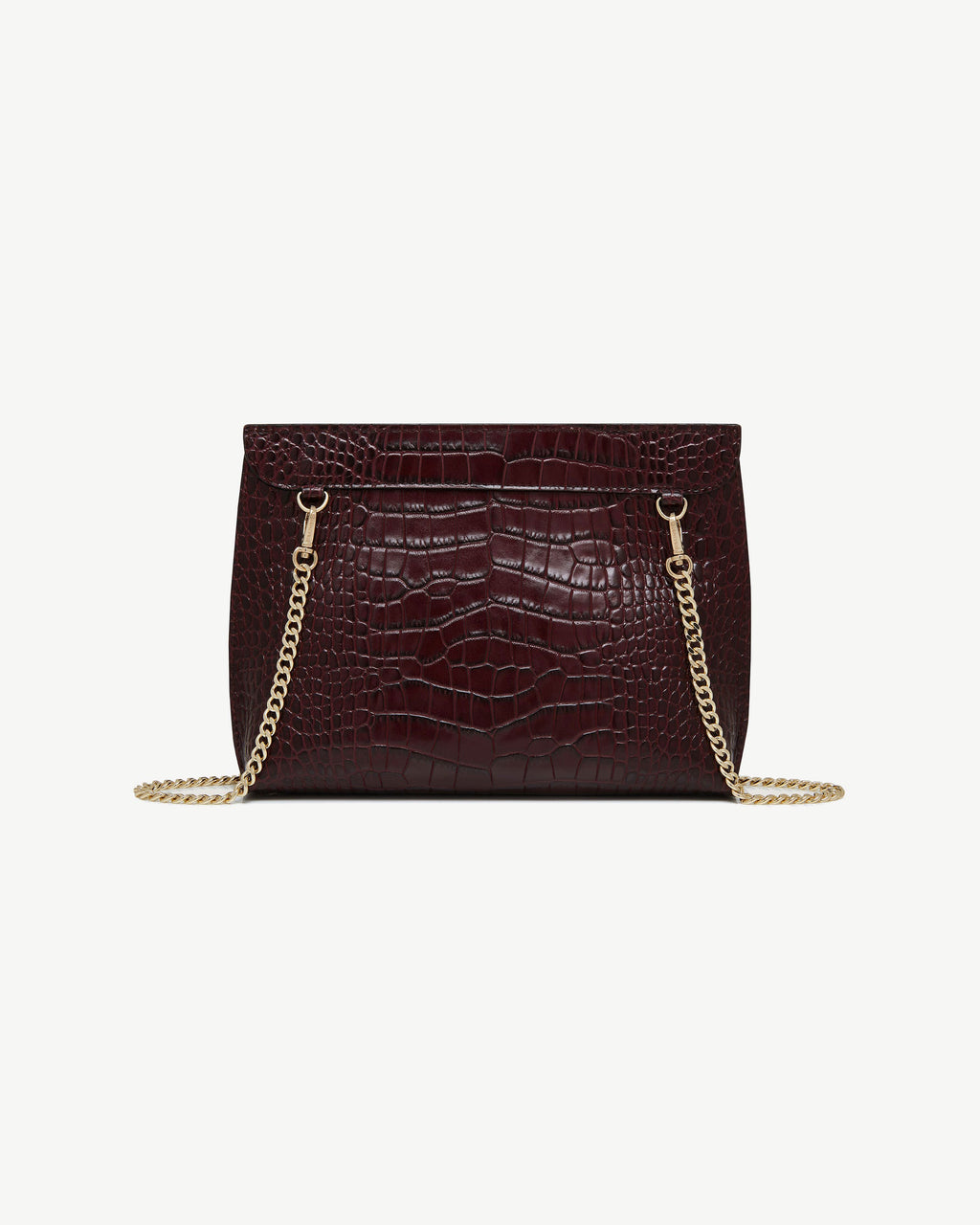 Stylist - Croc-Embossed Leather Burgundy