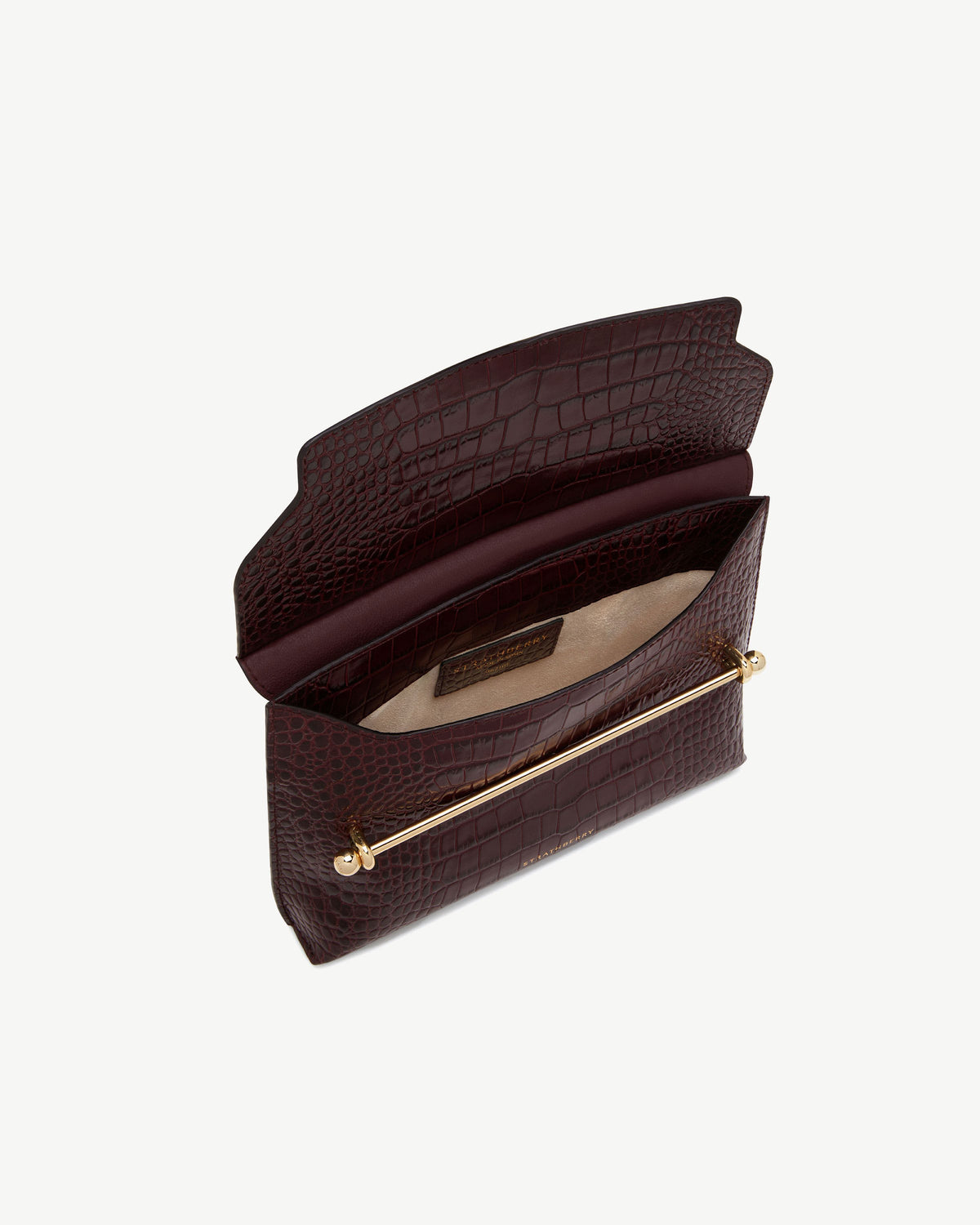 Stylist - Croc-Embossed Leather Burgundy