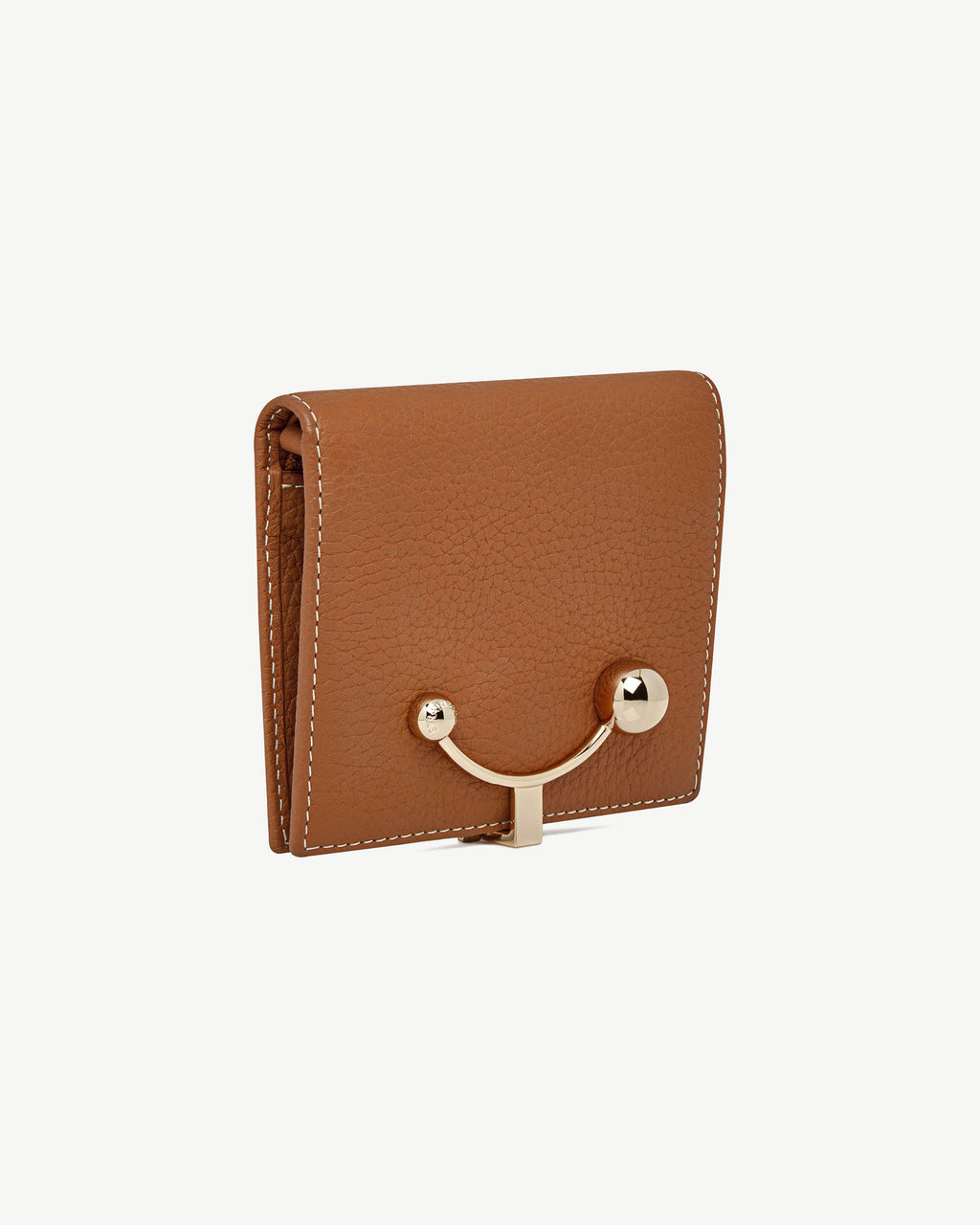 Crescent Wallet - Tan with Vanilla Stitch