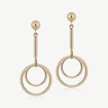 Circle Drop Earrings - 22 Carat Gold Gilded
