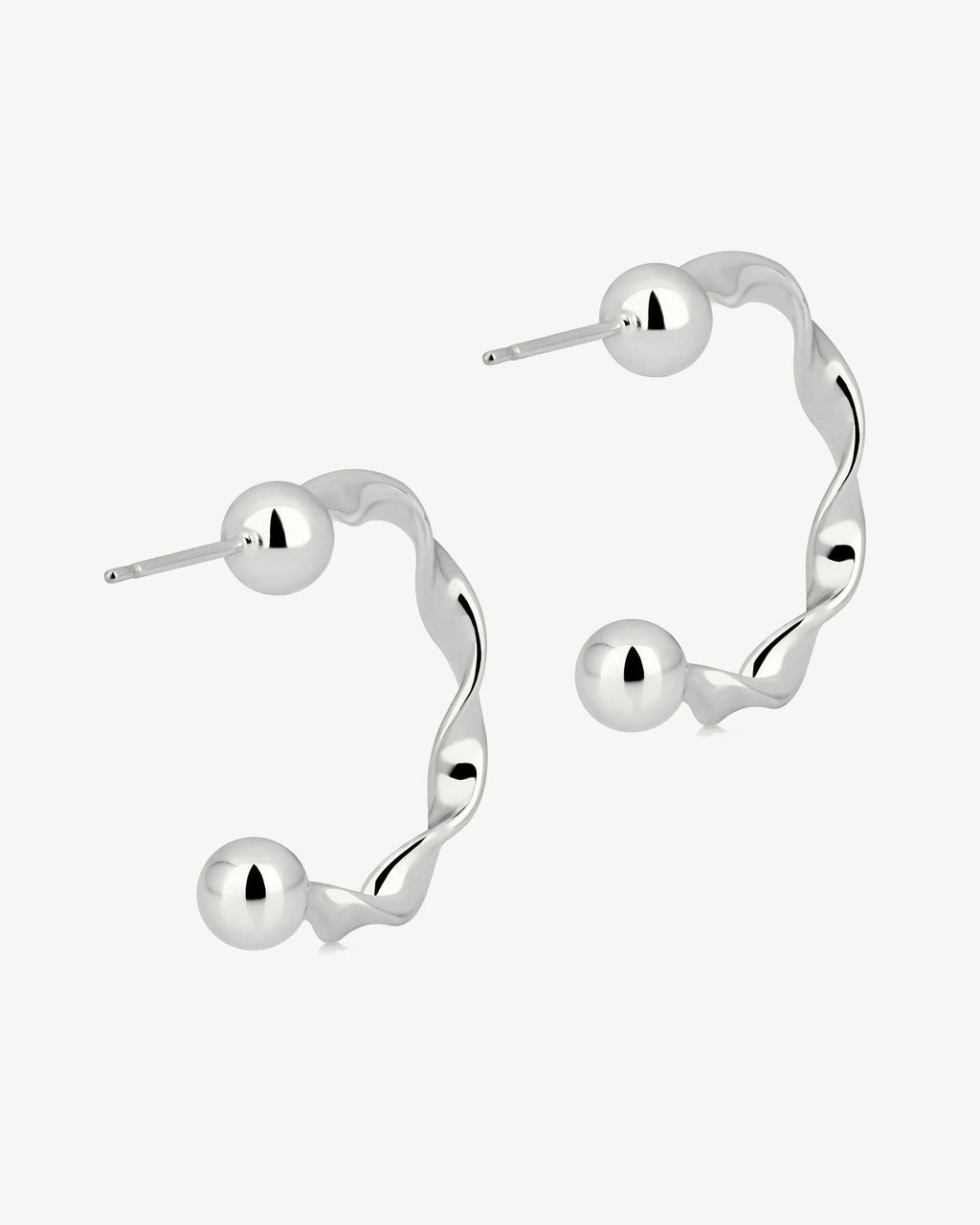 Crescent Twisted Hoop - Sterling Silver