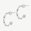 Crescent Twisted Hoop - Sterling Silver
