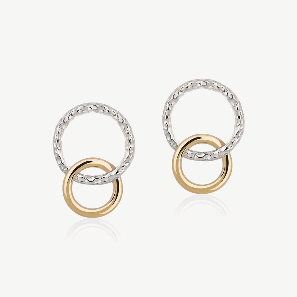 Halo Earrings - Sterling Silver/24 Carat Gold Gilded