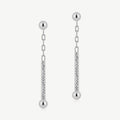 Crystal Music Drop Earrings - Silver