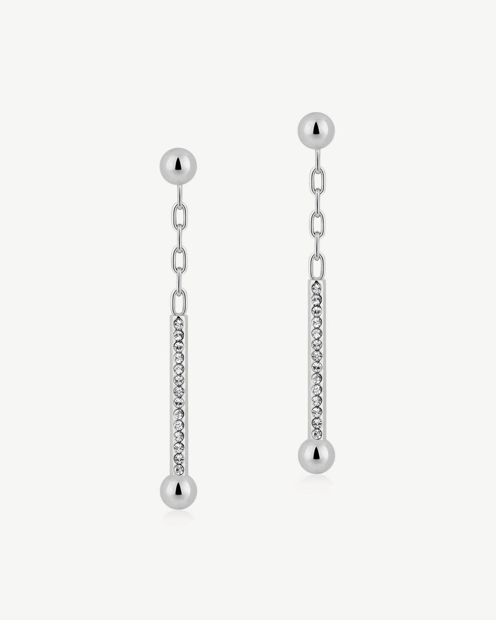 Crystal Music Drop Earrings - Silver