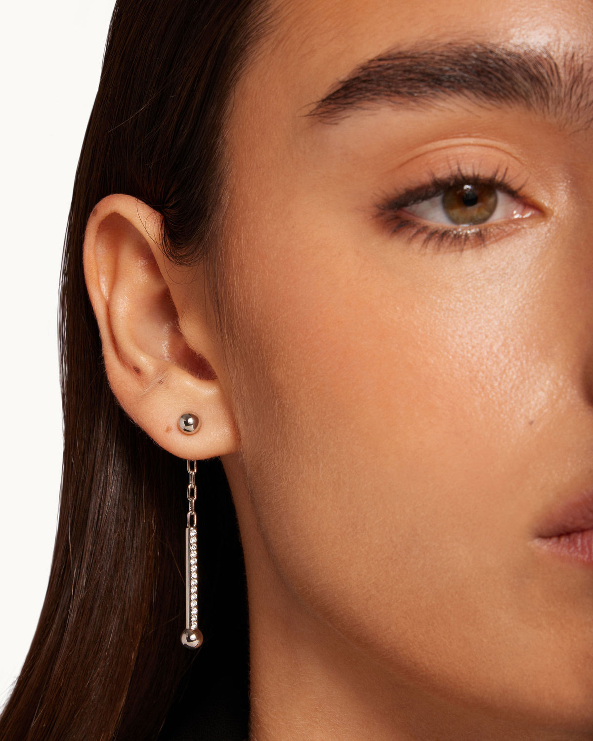 Crystal Music Drop Earrings - Silver