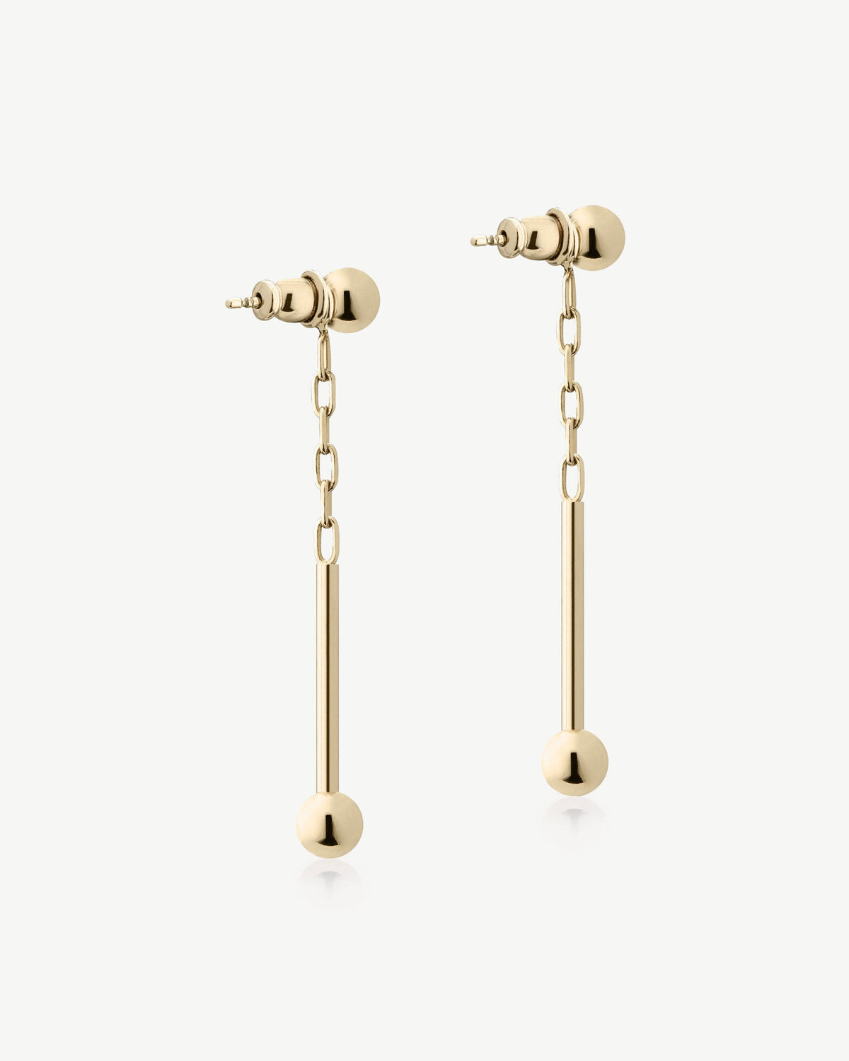 Music Bar Drop Earrings - 22 Carat Gold Gilded
