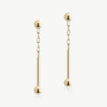 Music Bar Drop Earrings - 22 Carat Gold Gilded