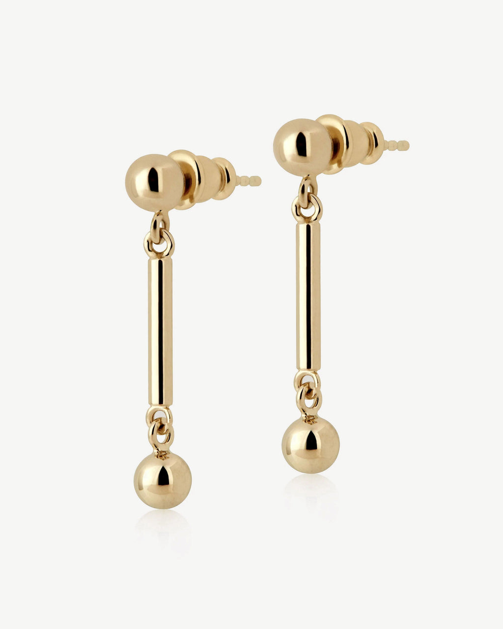 Music Bar Earrings - 22 Carat Gold Gilded