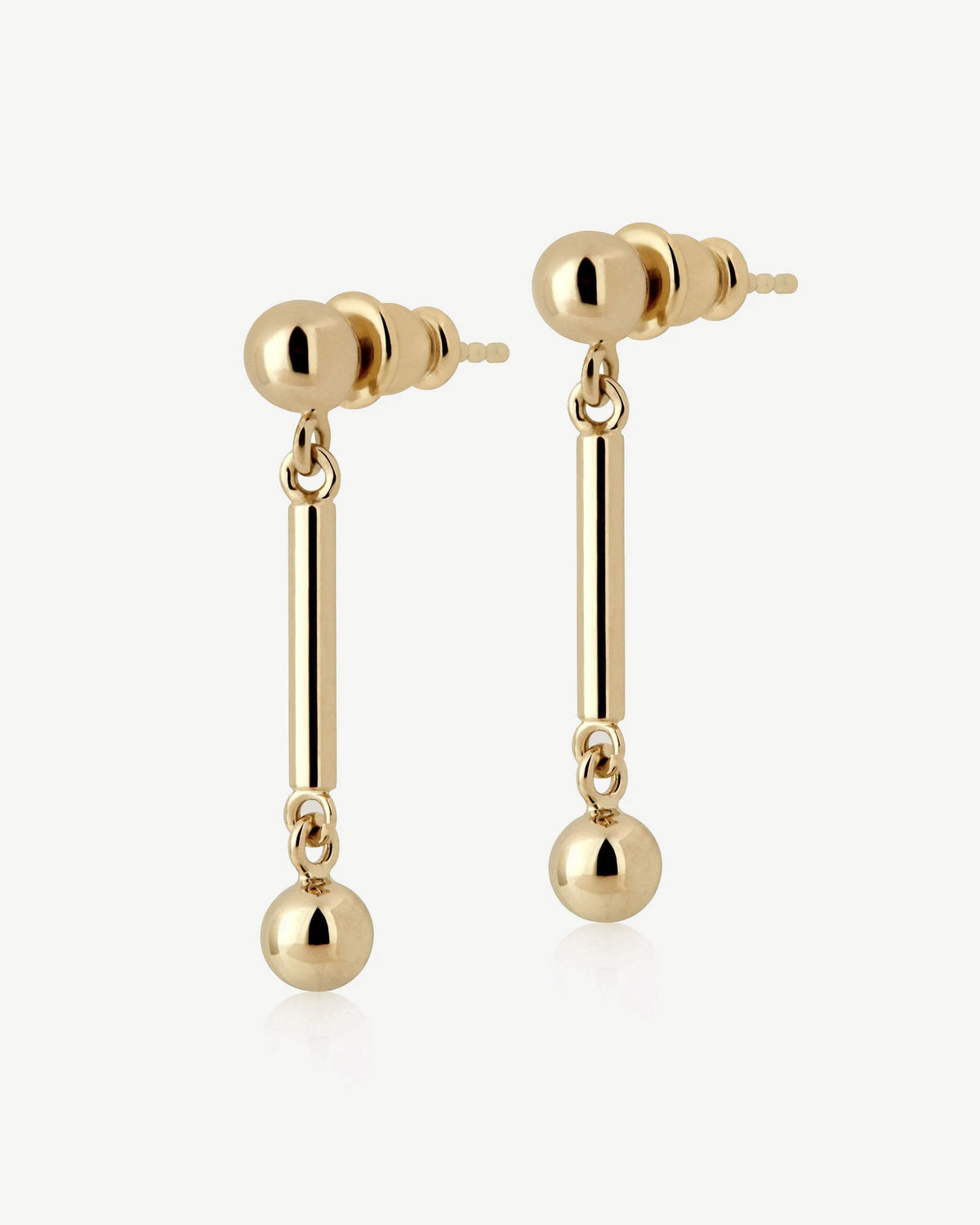 Music Bar Earrings - 22 Carat Gold Gilded