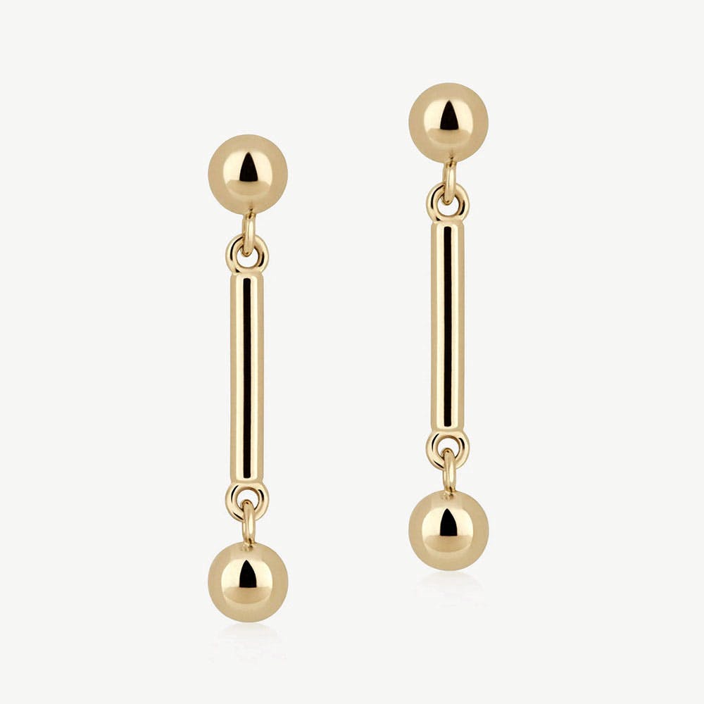 Music Bar Earrings - 22 Carat Gold Gilded
