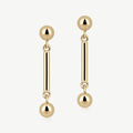 Music Bar Earrings - 22 Carat Gold Gilded