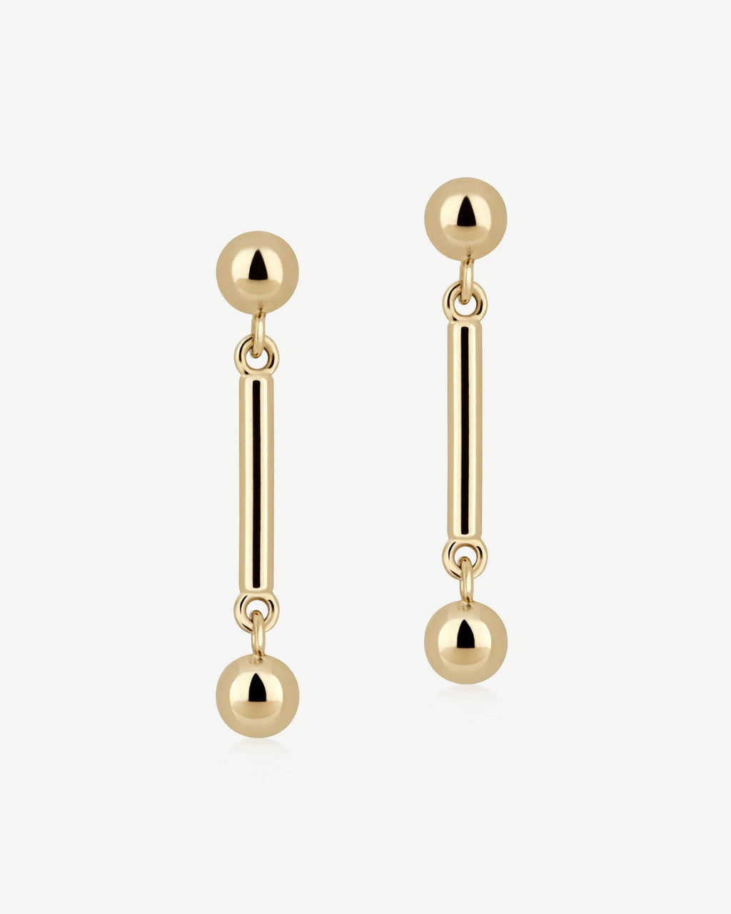 Music Bar Earrings - 22 Carat Gold Gilded