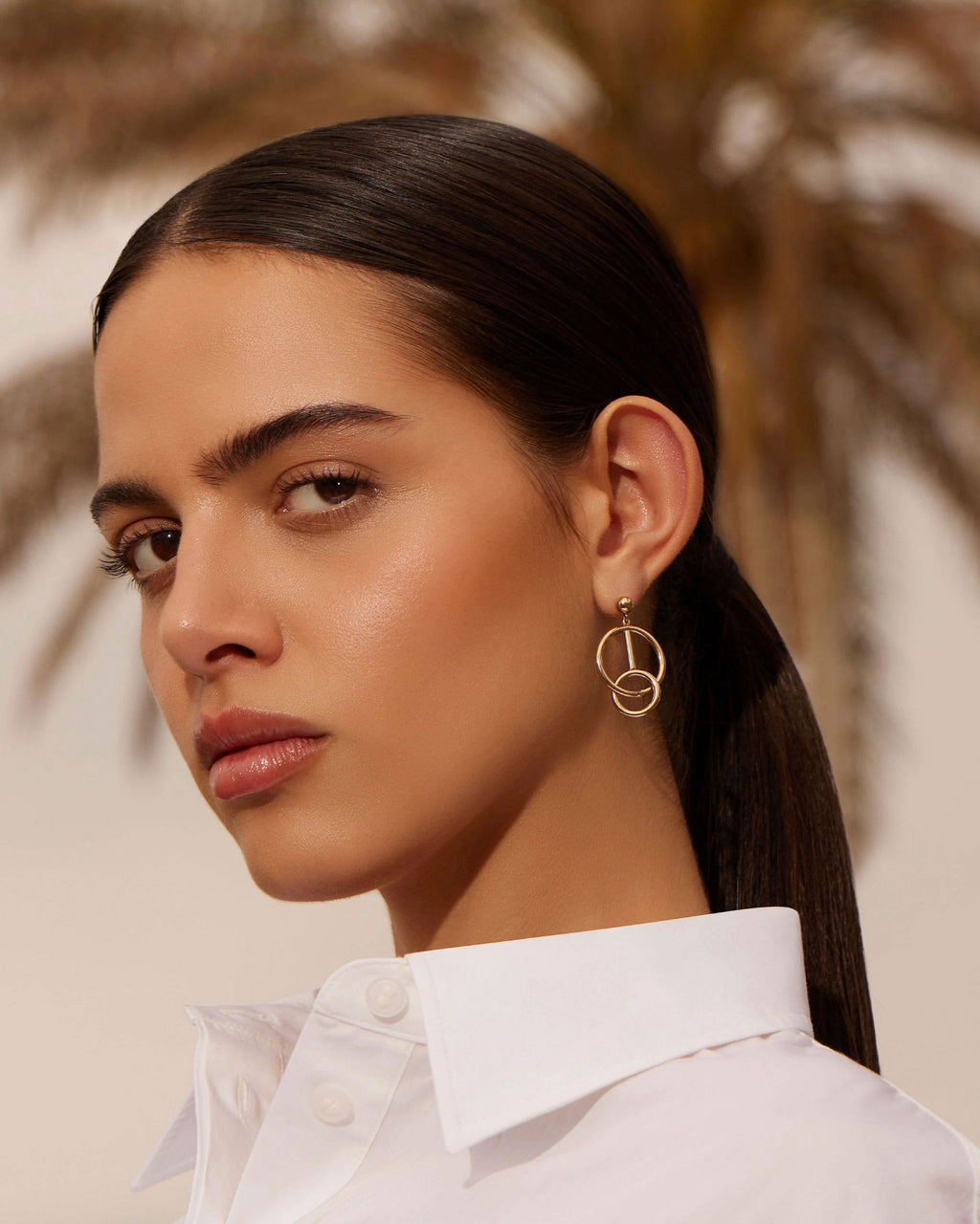 Music Bar Hoop Earrings - 22 Carat Gold Gilded