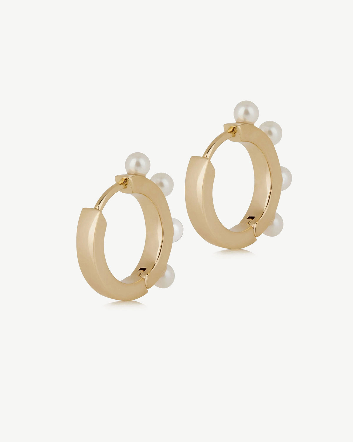 Pearl Huggies - 22 Carat Gold Gilded