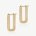 Rectangular Hoop - 22 Carat Gold Gilded