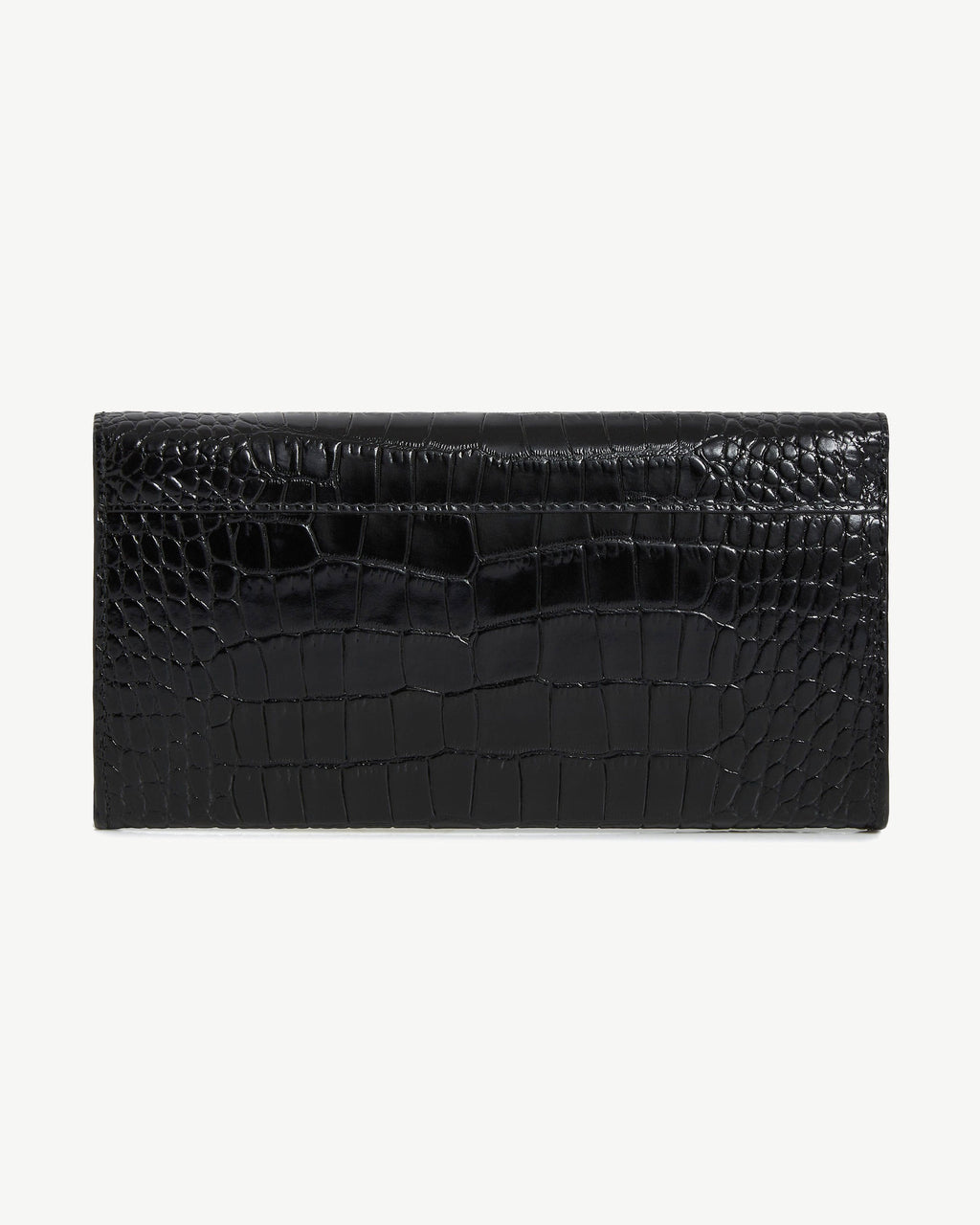 Multrees Chain Wallet - Croc-Embossed Leather Black