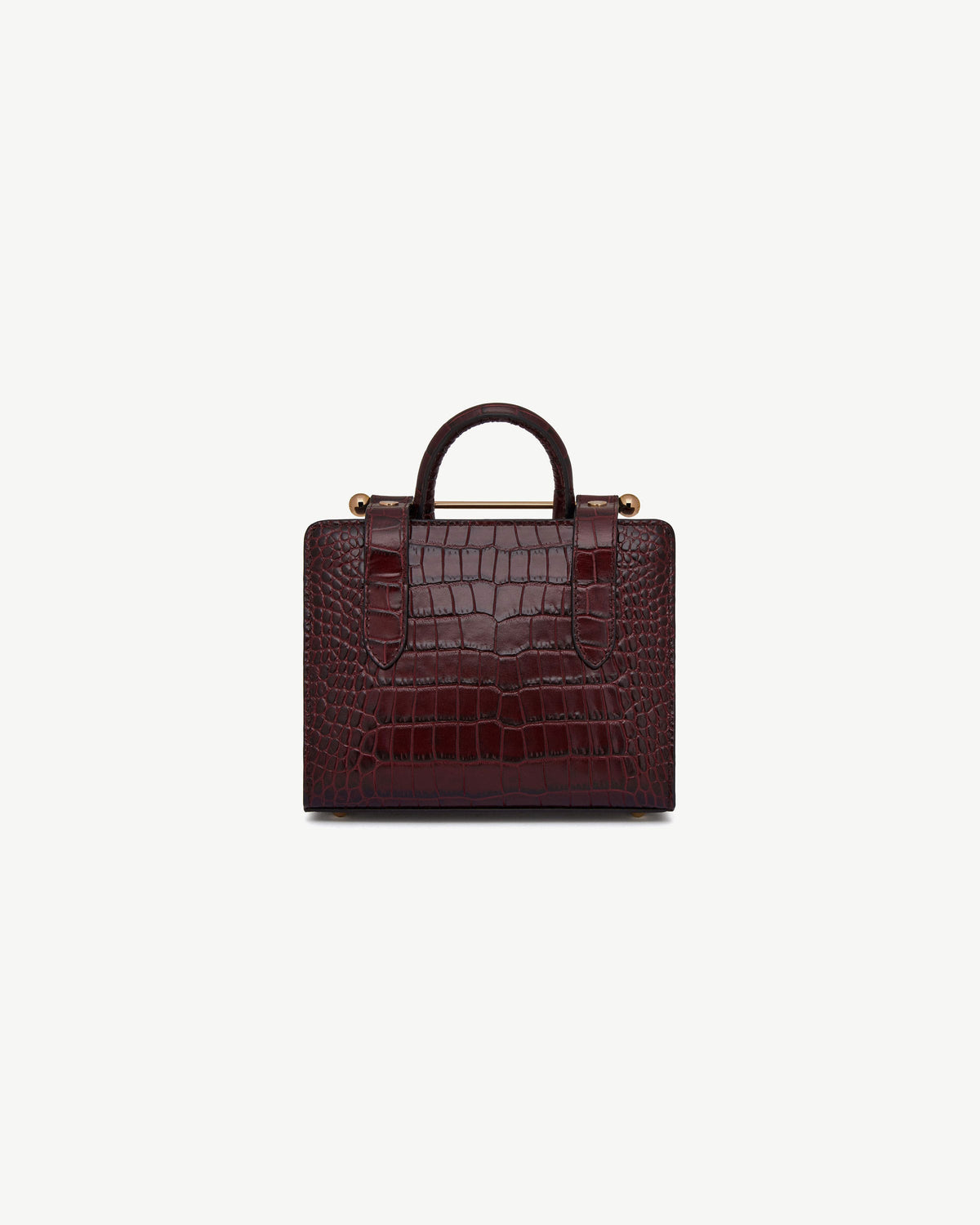 Nano Tote - Croc-Embossed Leather Burgundy
