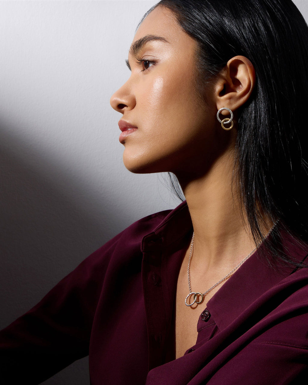 Halo Necklace - Sterling Silver/24 Carat Gold Gilded