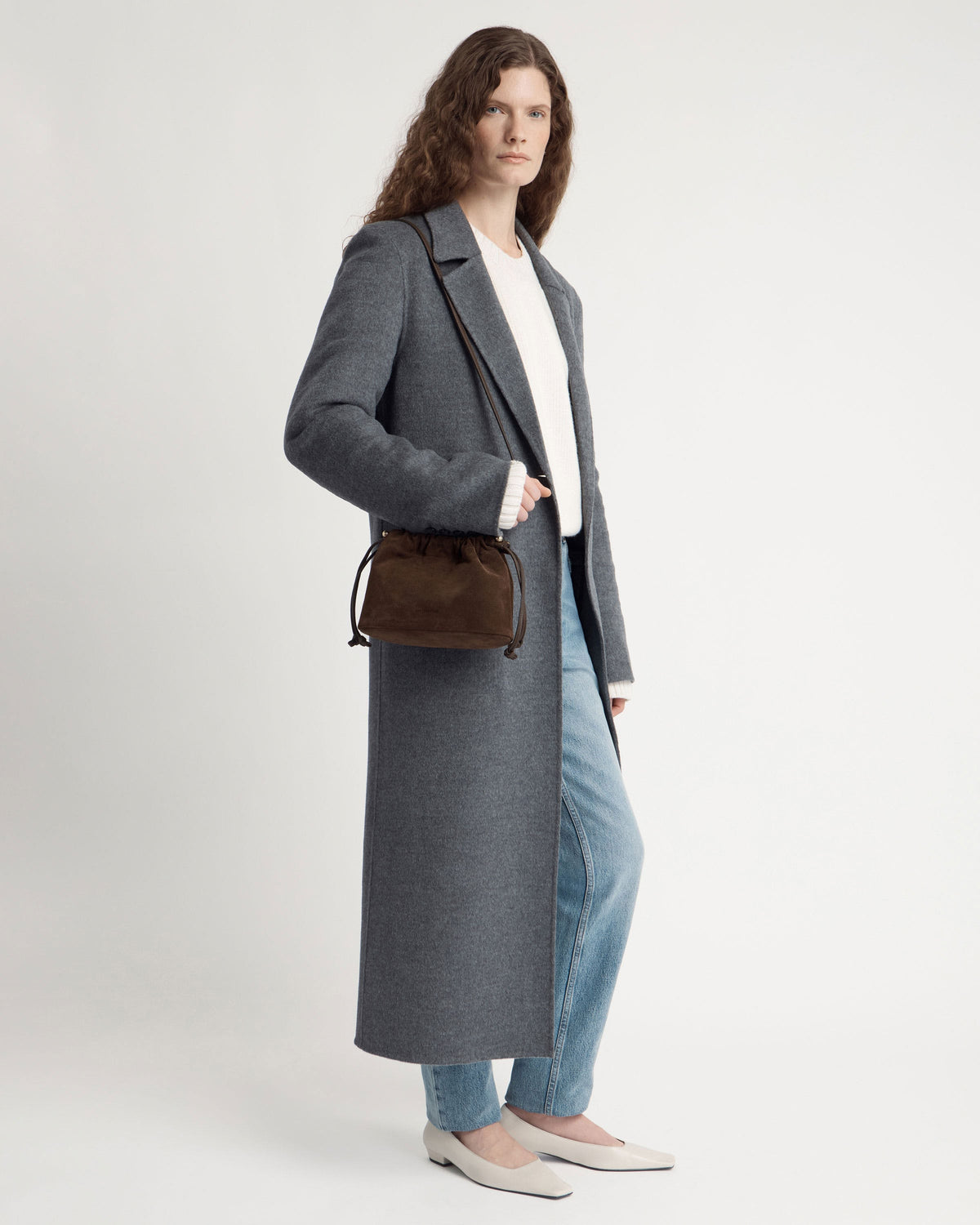 Charlotte Drawstring - Chocolate Suede