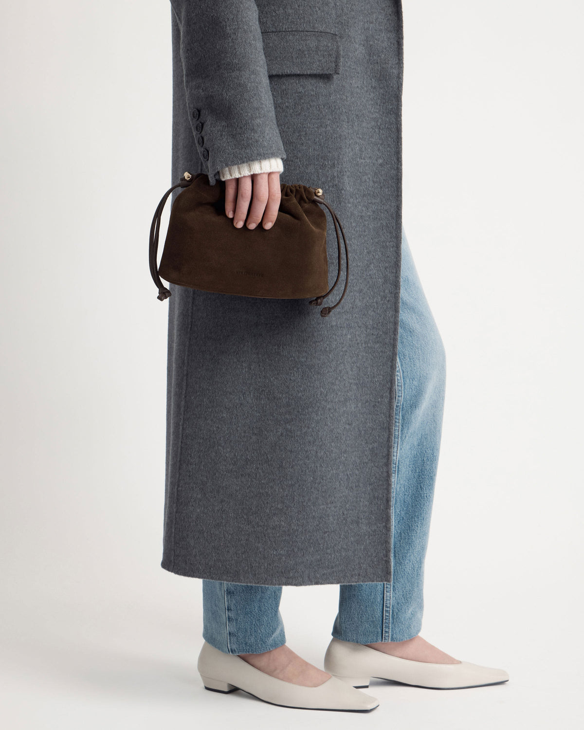 Charlotte Drawstring - Chocolate Suede