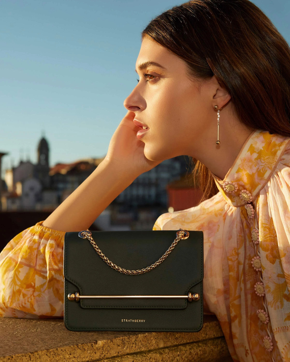 Music Bar Drop Earrings - 22 Carat Gold Gilded