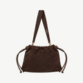 Charlotte Midi Drawstring - Chocolate Suede