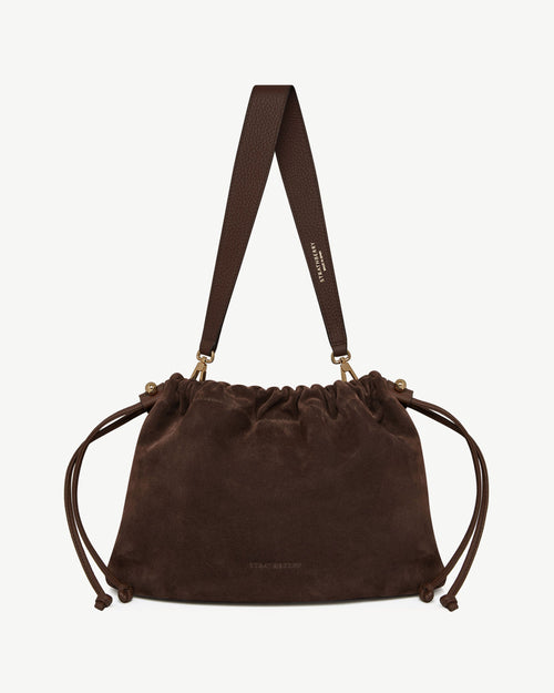 Charlotte Midi Drawstring - Chocolate Suede