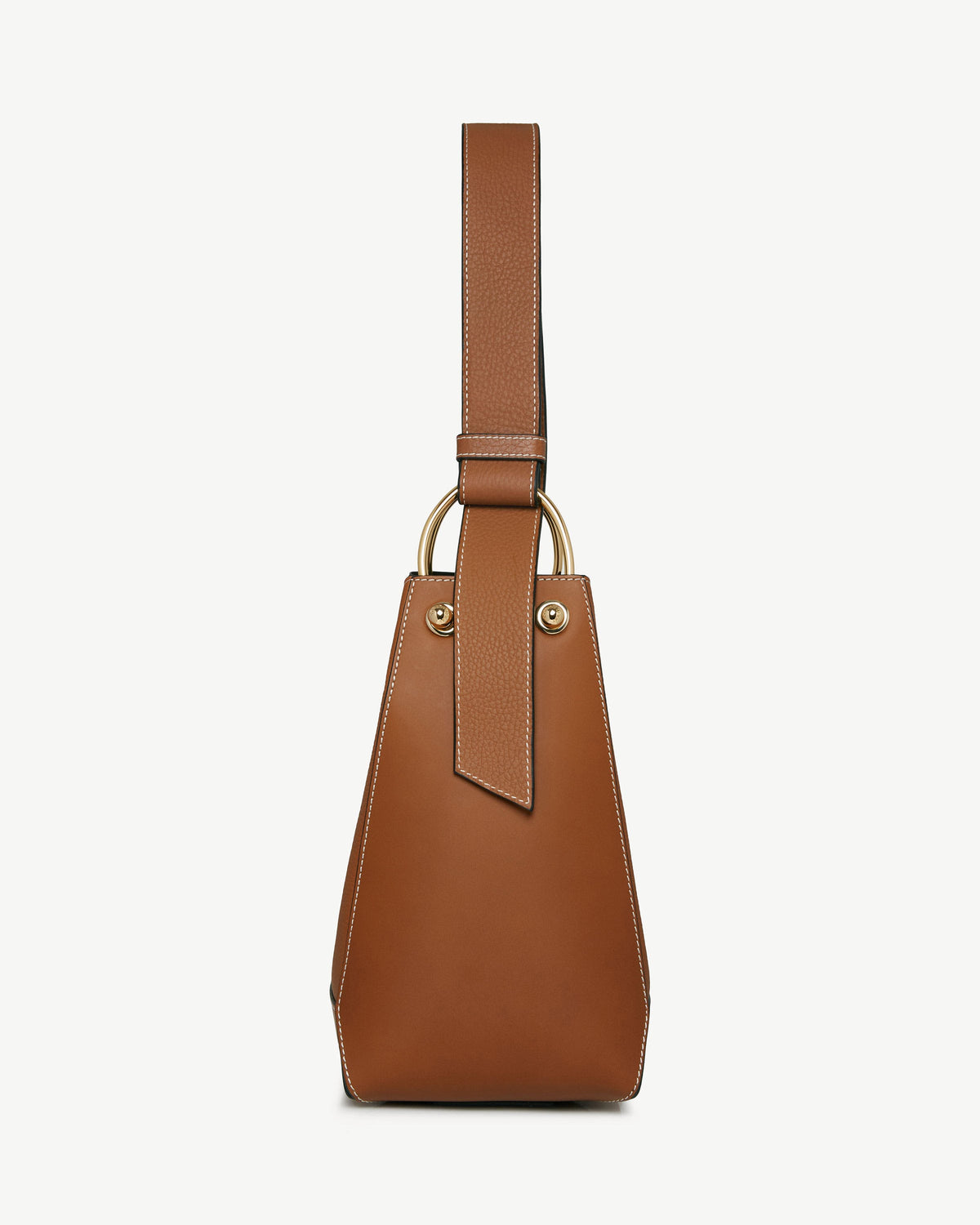Lana Midi Bucket Bag - Tan with Vanilla Stitch