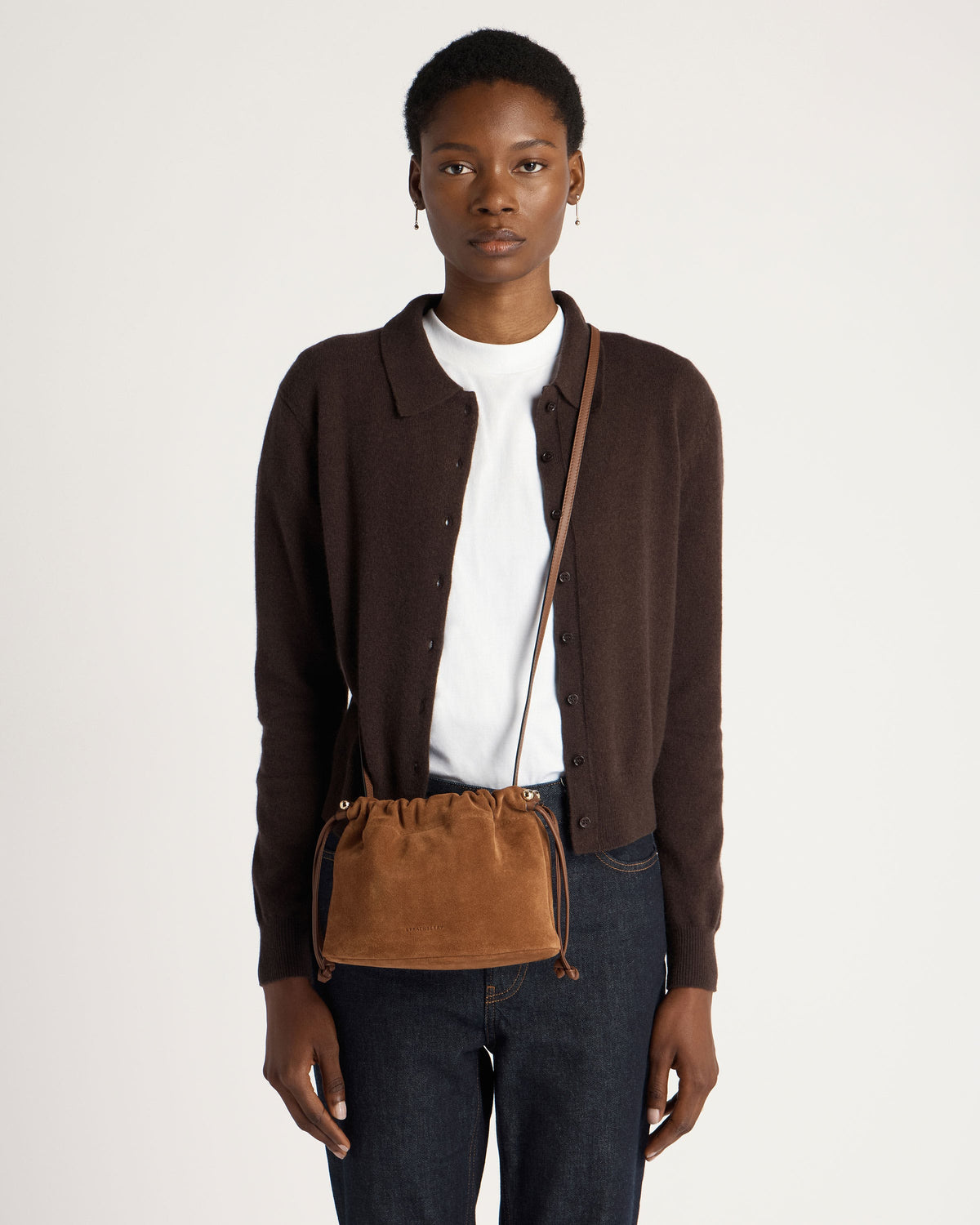 Charlotte Drawstring - Tan Suede