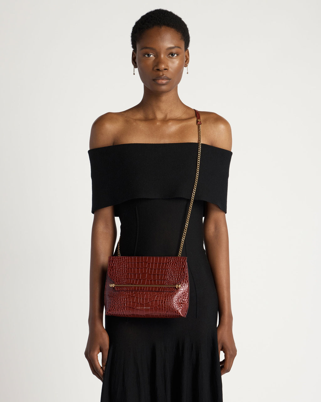 Stylist - Croc-Embossed Leather Oxblood