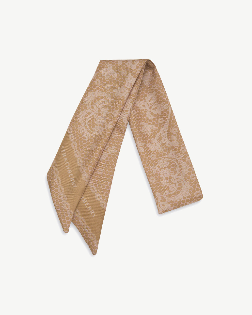 Silk Skinny Scarf - Rose Lace