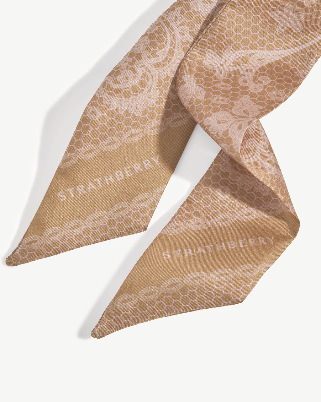 Silk Skinny Scarf - Rose Lace