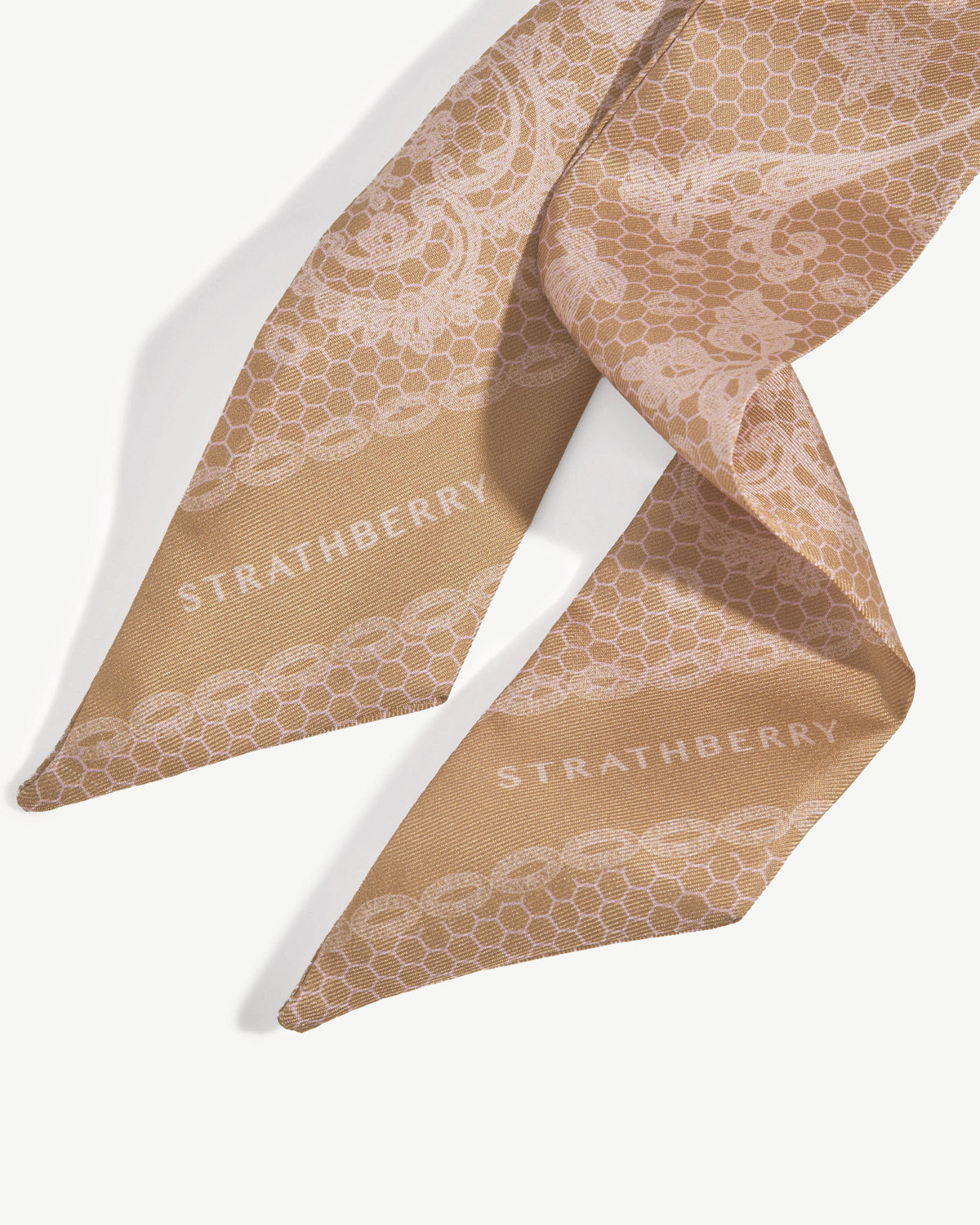 Silk Skinny Scarf - Rose Lace