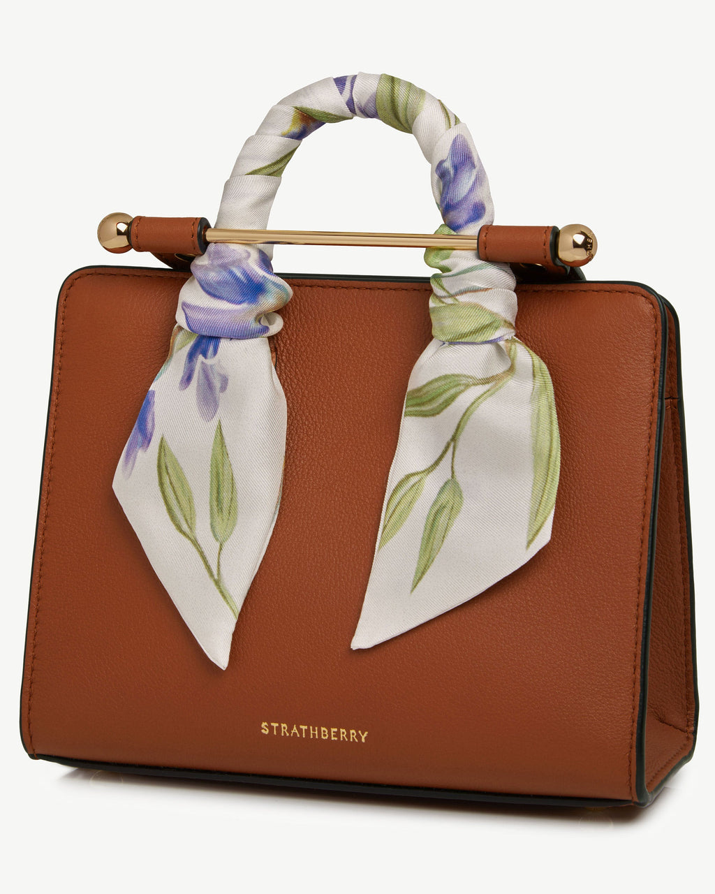 Silk Skinny Scarf - Vanilla/True Blue Watercolour