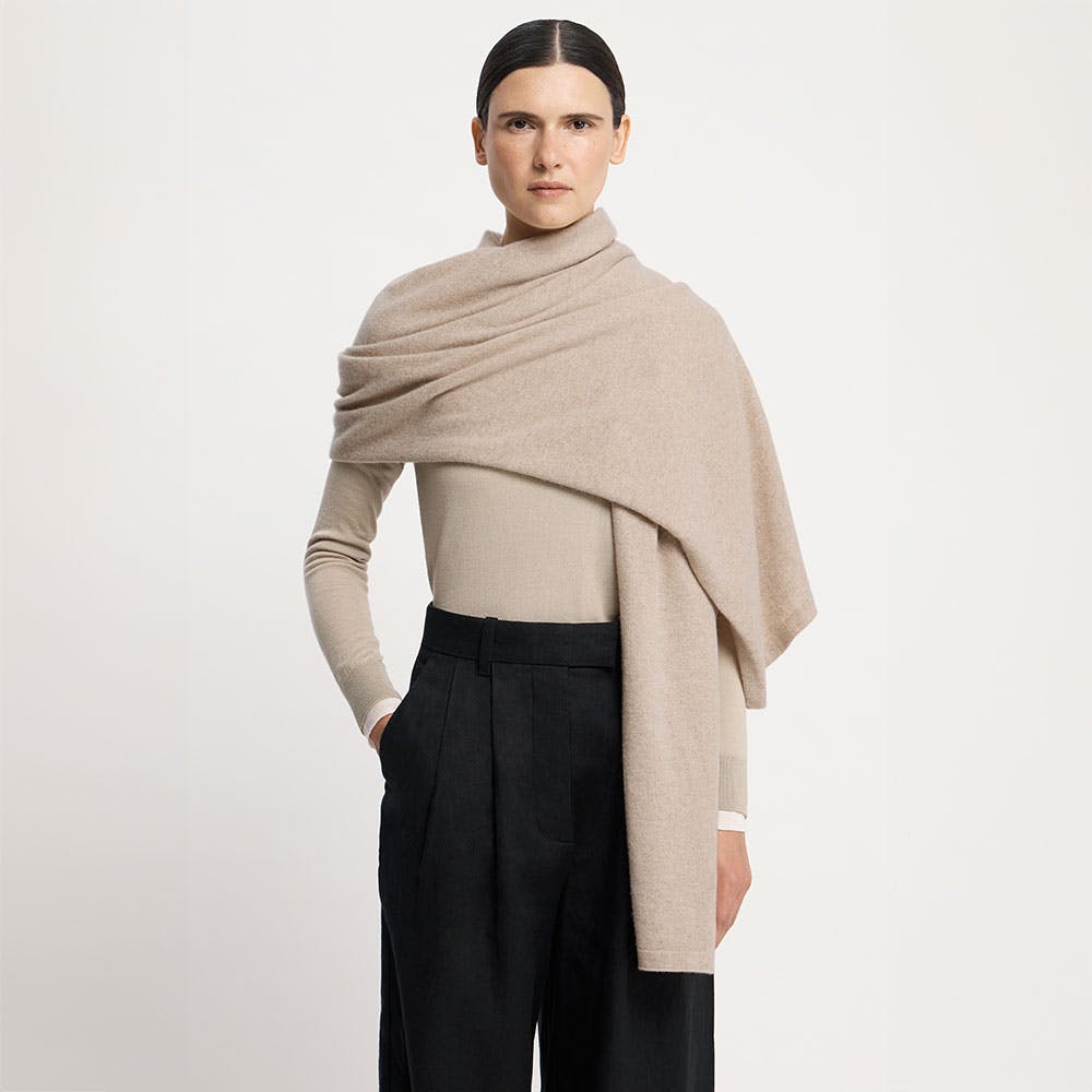 Westray Cashmere Travel Wrap - Oat