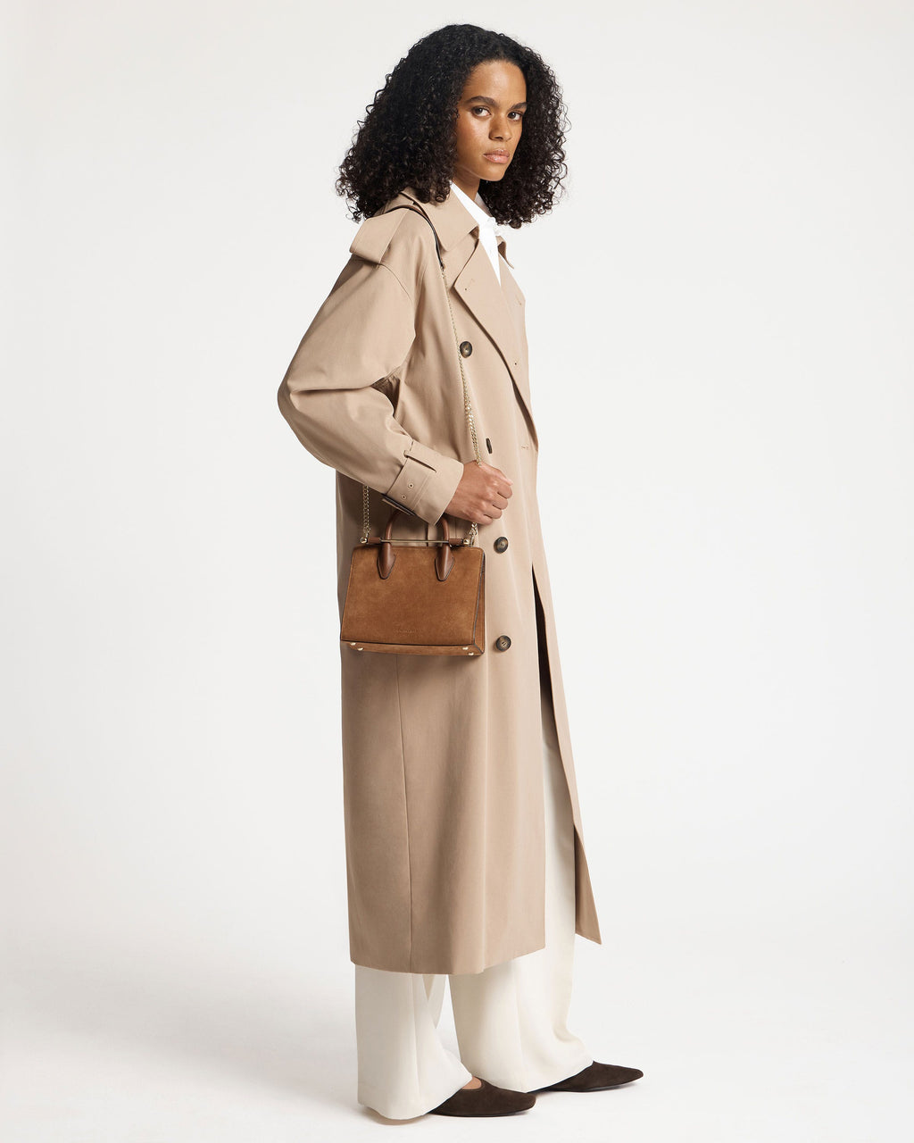 Mini Tote - Tan Suede