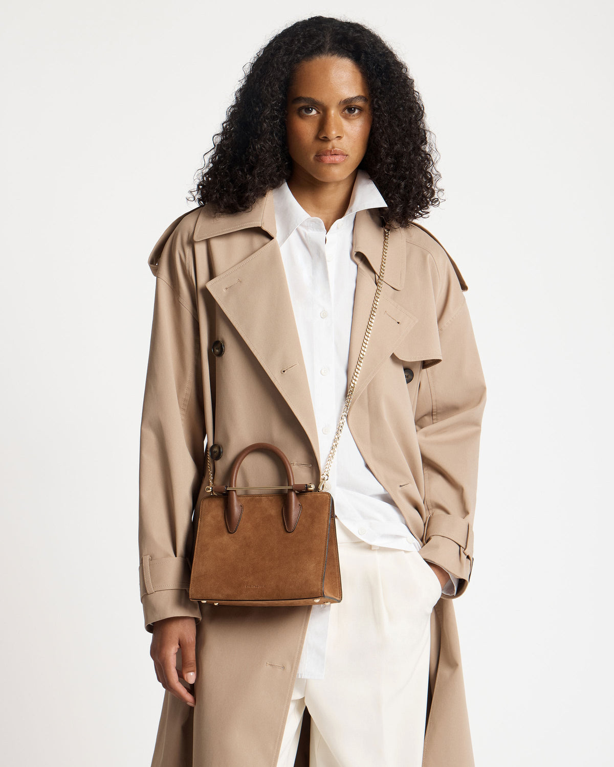 Mini Tote - Tan Suede